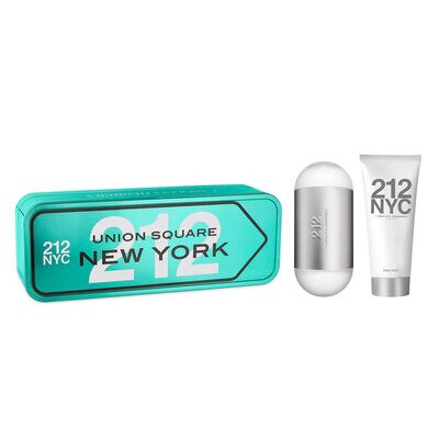 SET PARA DAMA, CAROLINA HERRERA, 212 NYC, EDT 100ML + BODY LOTION 100ML