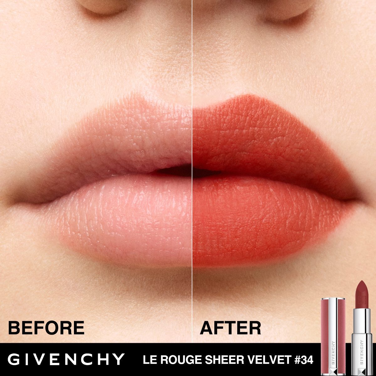 LE ROUGE SHEER VELVET LIPSTICK DE GIVENCHY (LABIAL MATE DE EFECTO DIFUMINADO Y LARGA DURACI&Oacute;N )