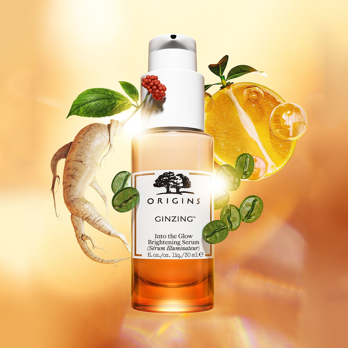 GINZING&trade; INTO THE GLOW BRIGHTENING SERUM