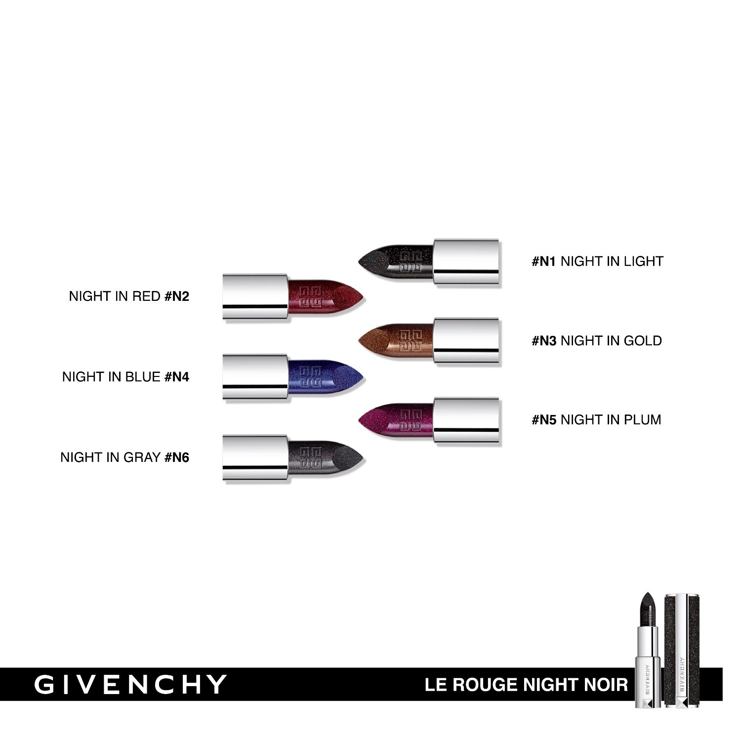 LE ROUGE NIGHT NOIR (LABIAL ULTRA BRILLANTE CON GLITTER)