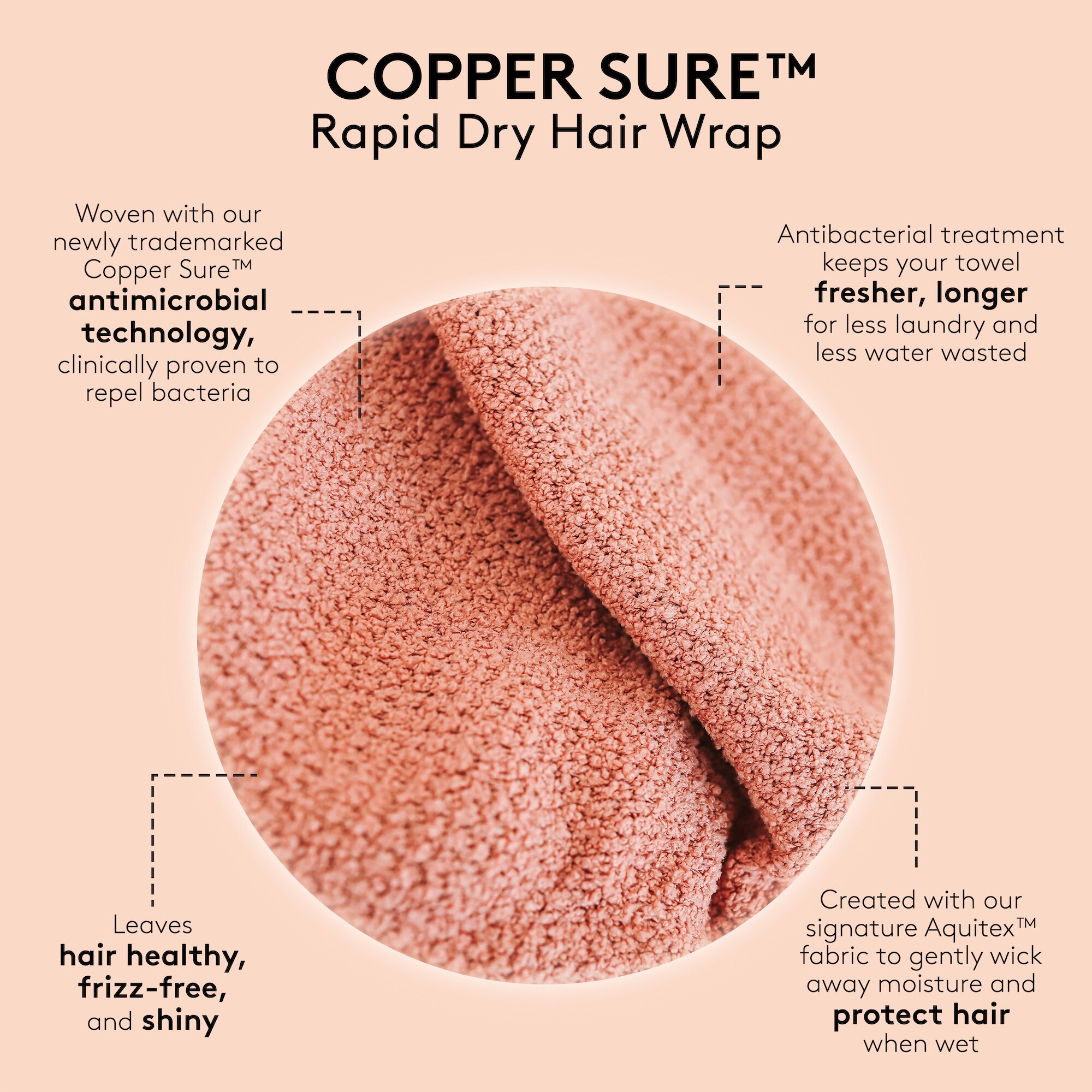 HAIR TURBAN ANTIBACTERIAL COPPER (TURBANTE PARA CABELLO)