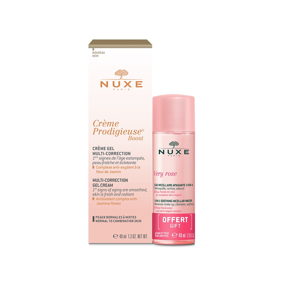 CR&Egrave;ME PRODIGIEUSE BOOST (GEL HIDRATANTE DE D&Iacute;A + AGUA DESMAQUILLANTE MICELAR VERY ROSE)