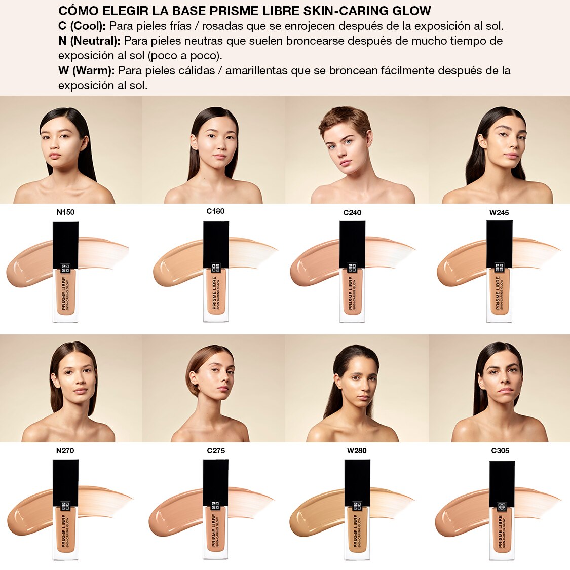 PRISME LIBRE SKIN-CARING GLOW BASE DE MAQUILLAJE L&Iacute;QUIDA (BASE HIDRATANTE AL CUIDADO DE LA PIEL)